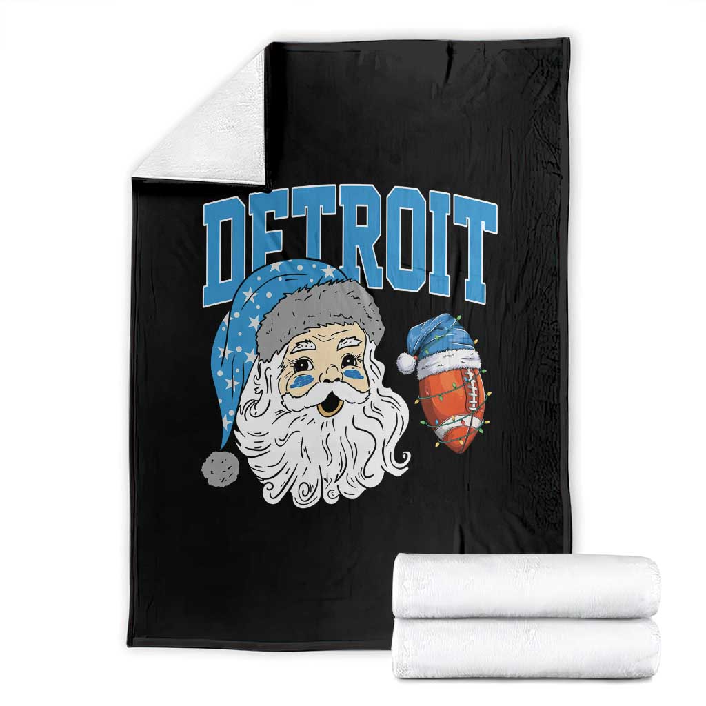 LF Football Christmas Throw Blanket Vintage Santa Claus Face Game Day Sports Fans TS10 Black Print Your Wear