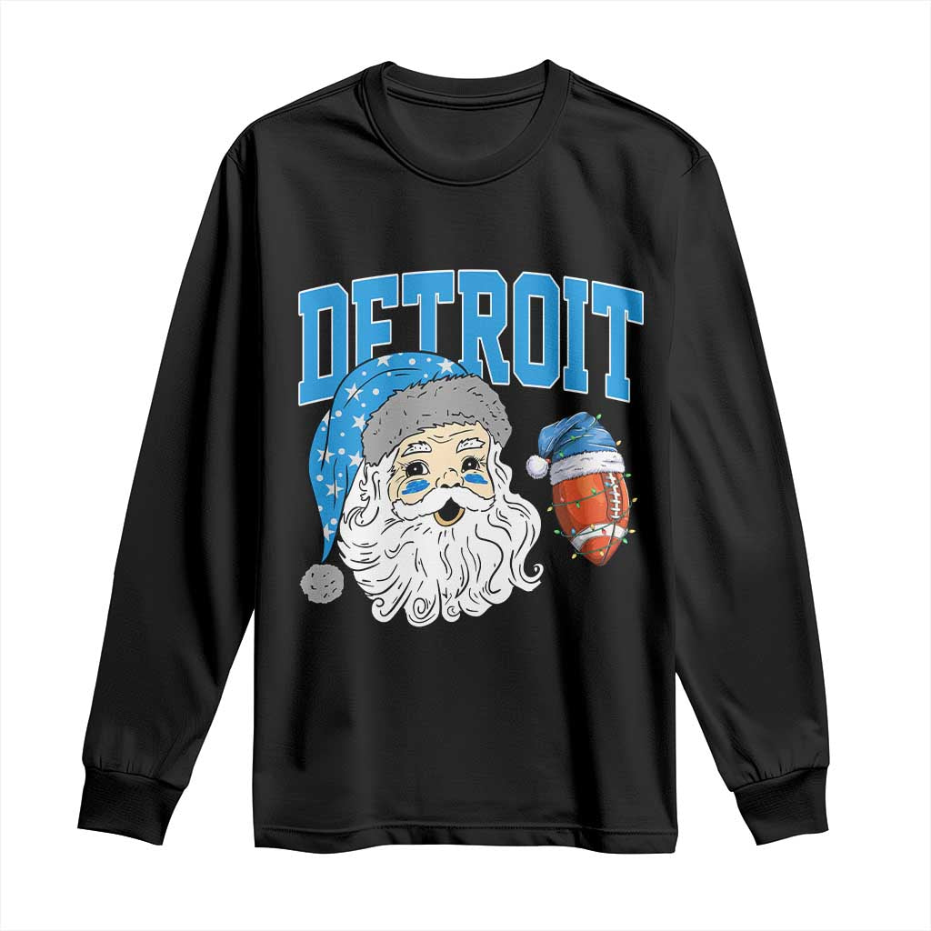 LF Football Christmas Long Sleeve Shirt Vintage Santa Claus Face Game Day Sports Fans TS10 Black Print Your Wear