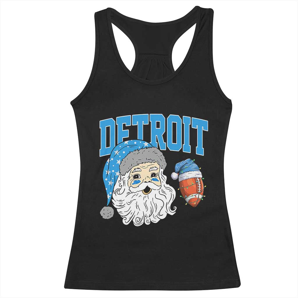 LF Football Christmas Racerback Tank Top Vintage Santa Claus Face Game Day Sports Fans TS10 Black Print Your Wear