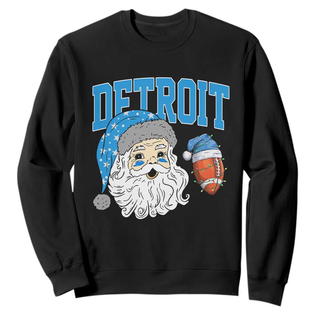 LF Football Christmas Sweatshirt Vintage Santa Claus Face Game Day Sports Fans TS10 Black Print Your Wear