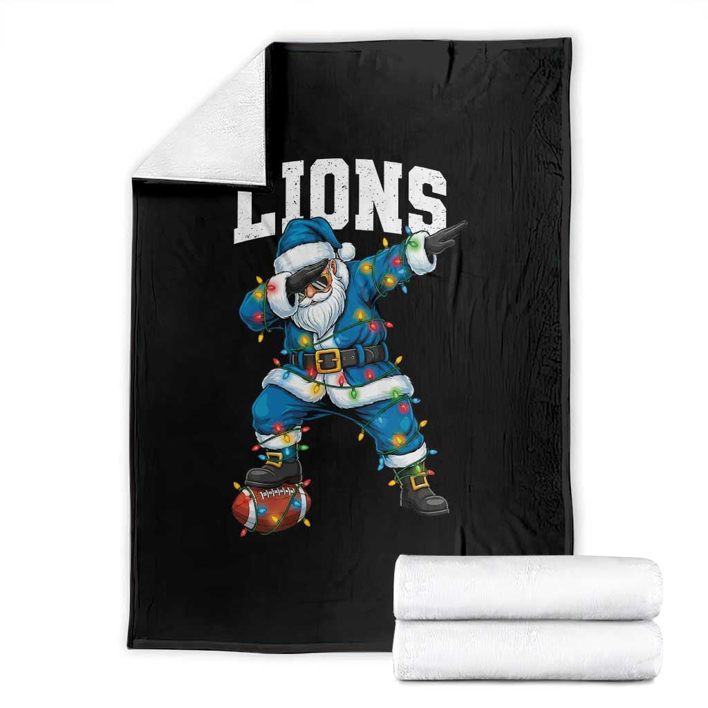 LF Christmas Throw Blanket Funny Dabbing Santa Football Lovers Game Day TS10 Black Print Your Wear