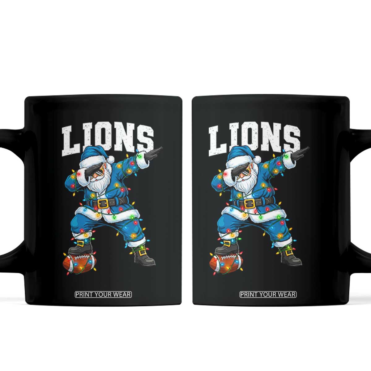 LF Christmas Coffee Mug Funny Dabbing Santa Football Lovers Game Day TS10 Black Print Your Wear