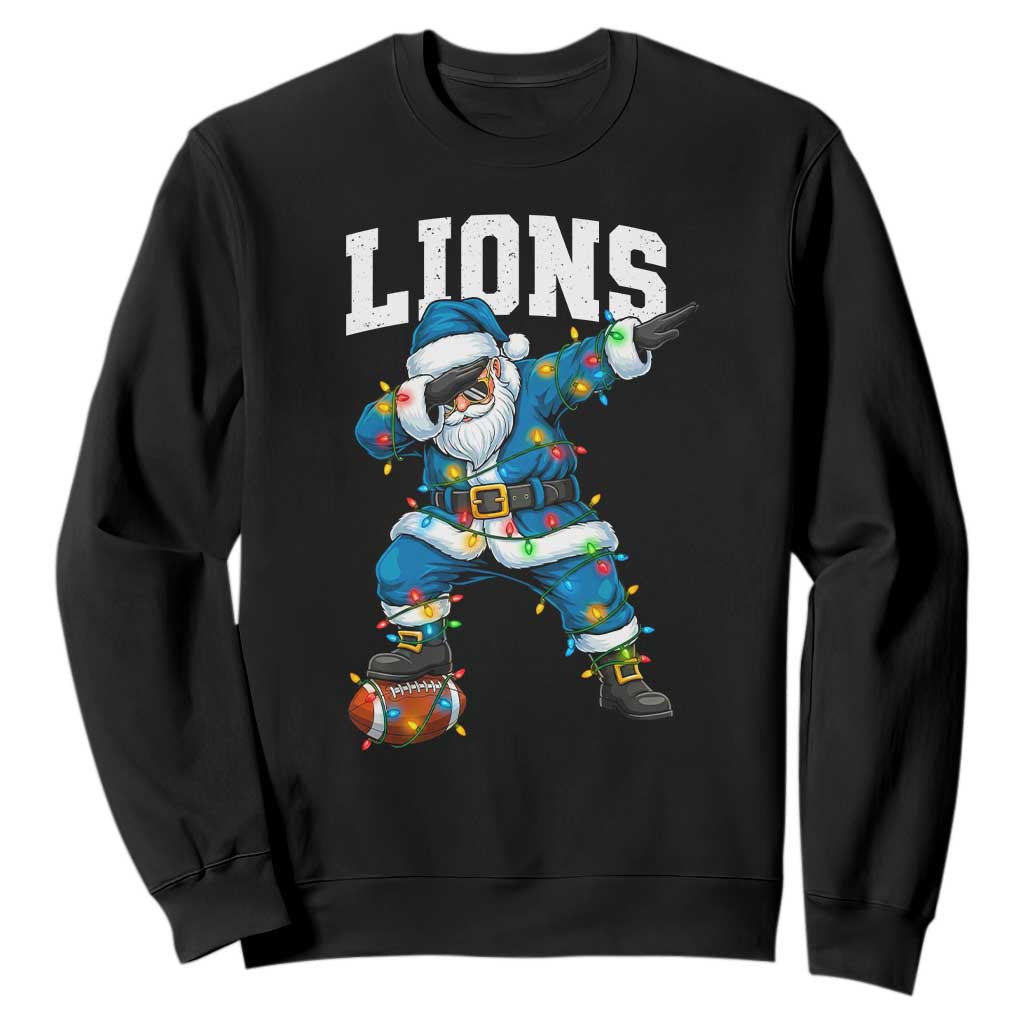 LF Christmas Sweatshirt Funny Dabbing Santa Football Lovers Game Day TS10 Black Print Your Wear