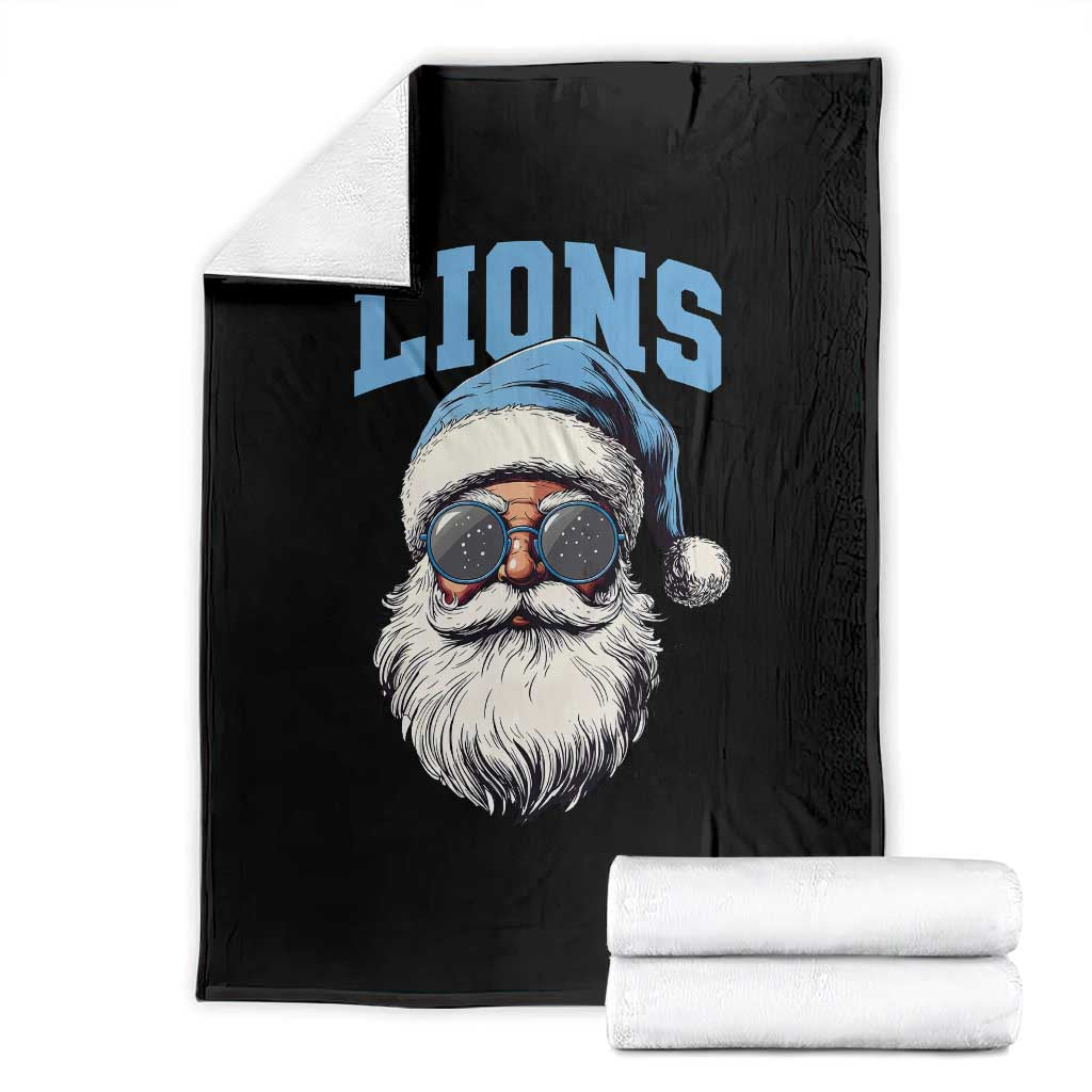 LF Football Christmas Throw Blanket Vintage Santa Claus Face Game Day TS10 Black Print Your Wear
