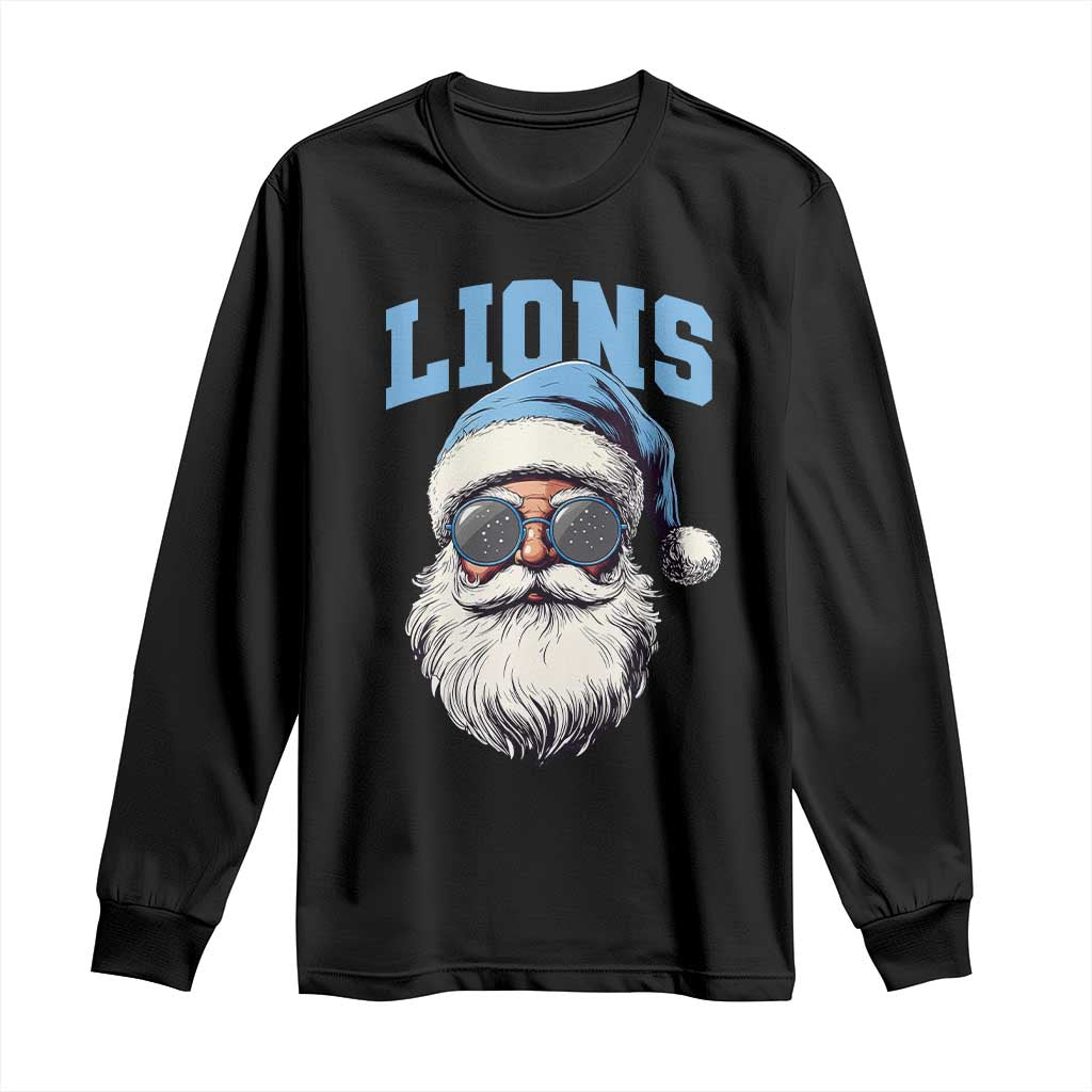 LF Football Christmas Long Sleeve Shirt Vintage Santa Claus Face Game Day TS10 Black Print Your Wear
