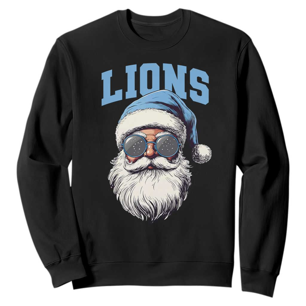 LF Football Christmas Sweatshirt Vintage Santa Claus Face Game Day TS10 Black Print Your Wear