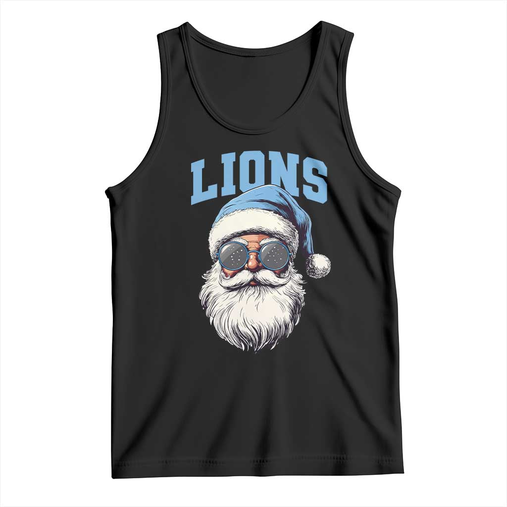 LF Football Christmas Tank Top Vintage Santa Claus Face Game Day TS10 Black Print Your Wear