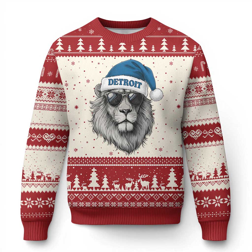 Vintage LF Christmas Ugly Christmas Sweater Game Day Santa Hat Football Lovers TS10 Beige Red Print Your Wear