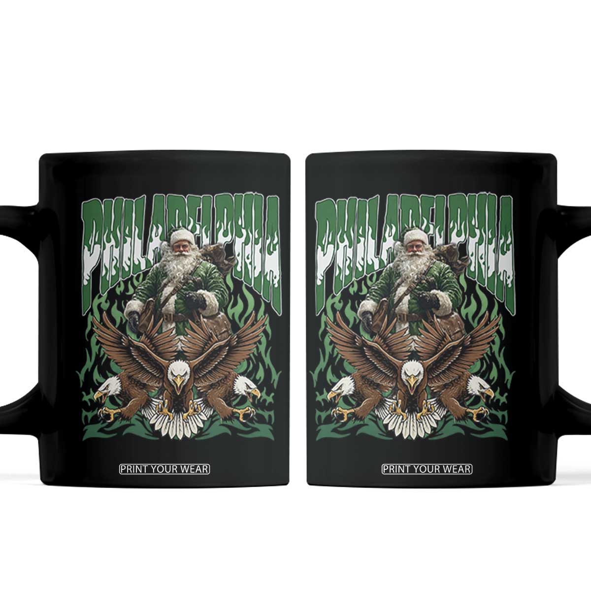 Funny Xmas Philly Coffee Mug Fly Santa Fly PFE Pride TS10 Black Print Your Wear