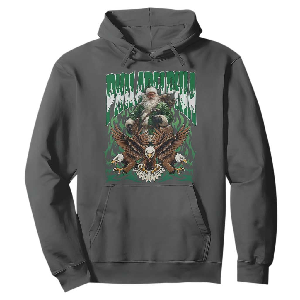 Funny Xmas Philly Hoodie Fly Santa Fly PFE Pride TS10 Dark Heather Print Your Wear