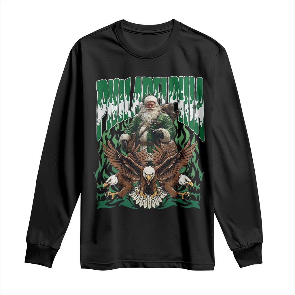 Funny Xmas Philly Long Sleeve Shirt Fly Santa Fly PFE Pride TS10 Black Print Your Wear