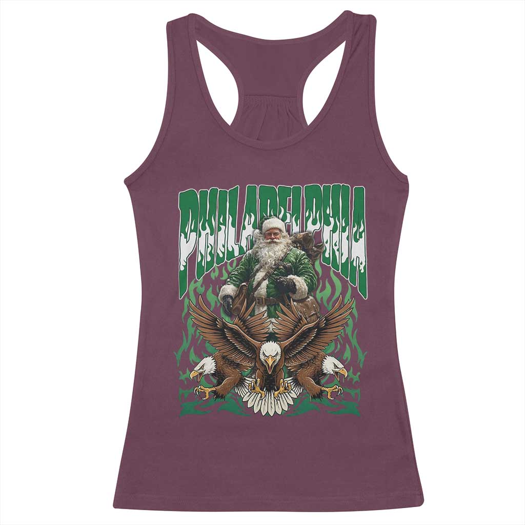 Funny Xmas Philly Racerback Tank Top Fly Santa Fly PFE Pride TS10 Maroon Print Your Wear