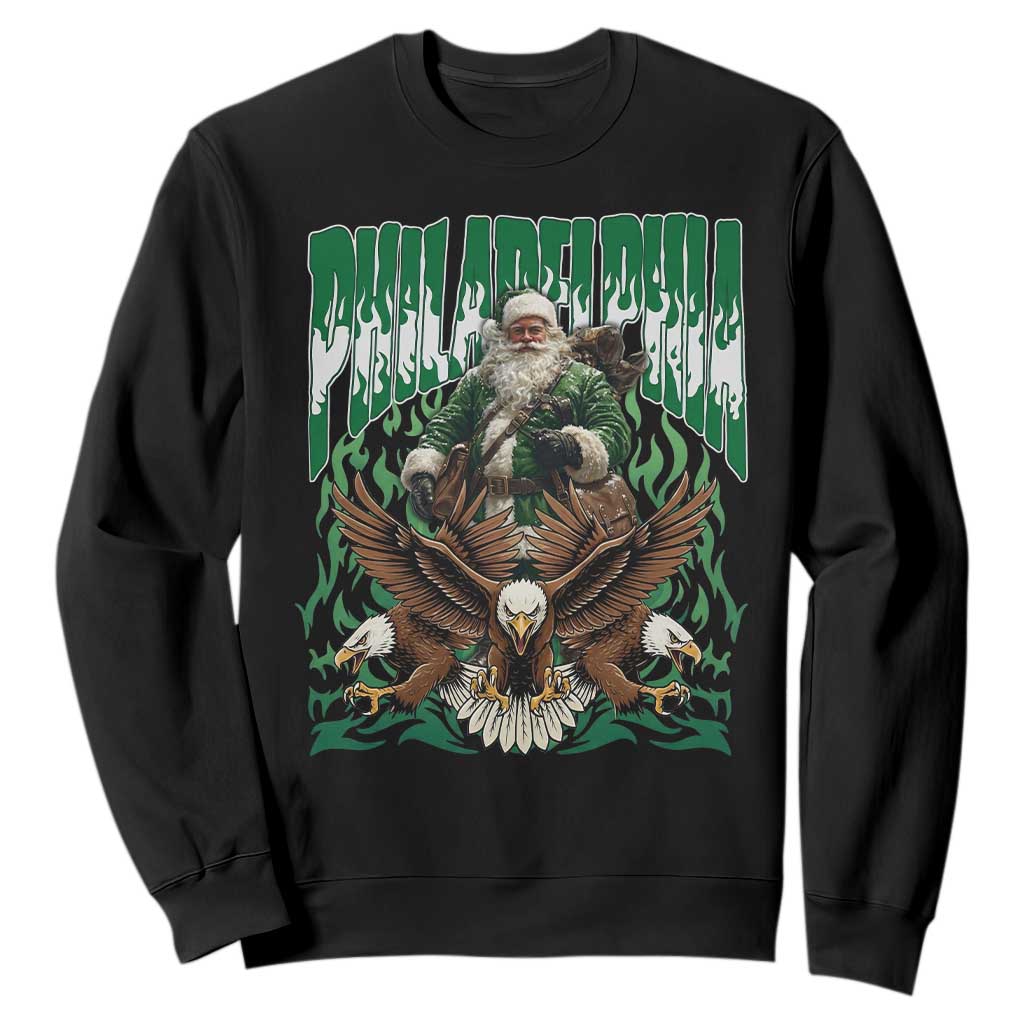 Funny Xmas Philly Sweatshirt Fly Santa Fly PFE Pride TS10 Black Print Your Wear