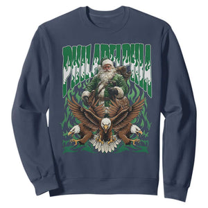 Funny Xmas Philly Sweatshirt Fly Santa Fly PFE Pride TS10 Navy Print Your Wear