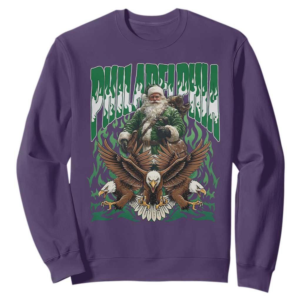 Funny Xmas Philly Sweatshirt Fly Santa Fly PFE Pride TS10 Purple Print Your Wear