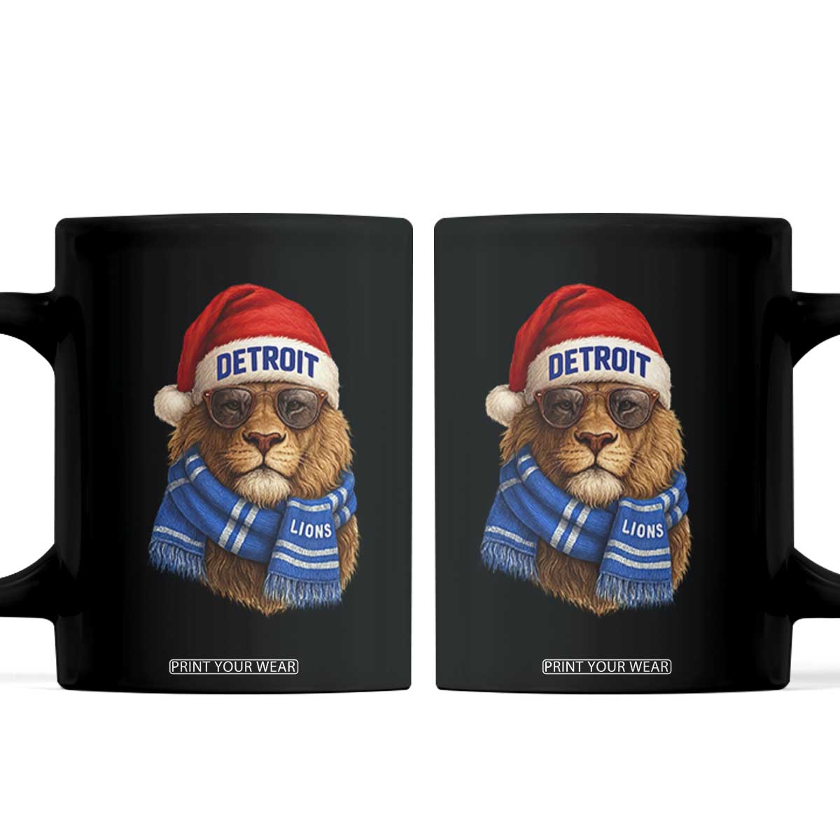 Vintage LF Christmas Coffee Mug Game Day Santa Hat Football Lovers TS10 Black Print Your Wear