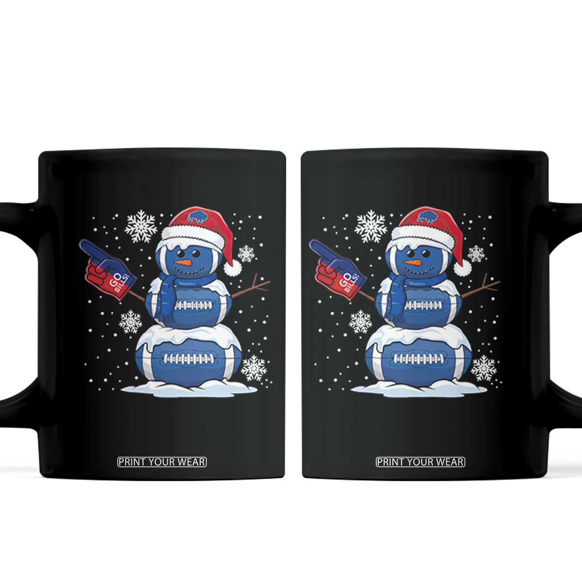 Christmas BFB Football Coffee Mug Vintage 90s BFB Sports Fan Football Snowman Xmas Pajamas TS10 Black Print Your Wear