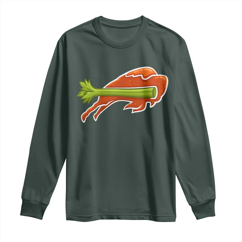 BFB Chicken Wing Long Sleeve Shirt Vintage 90s BFB Sports Fan Game Day TS10 Dark Forest Green Print Your Wear
