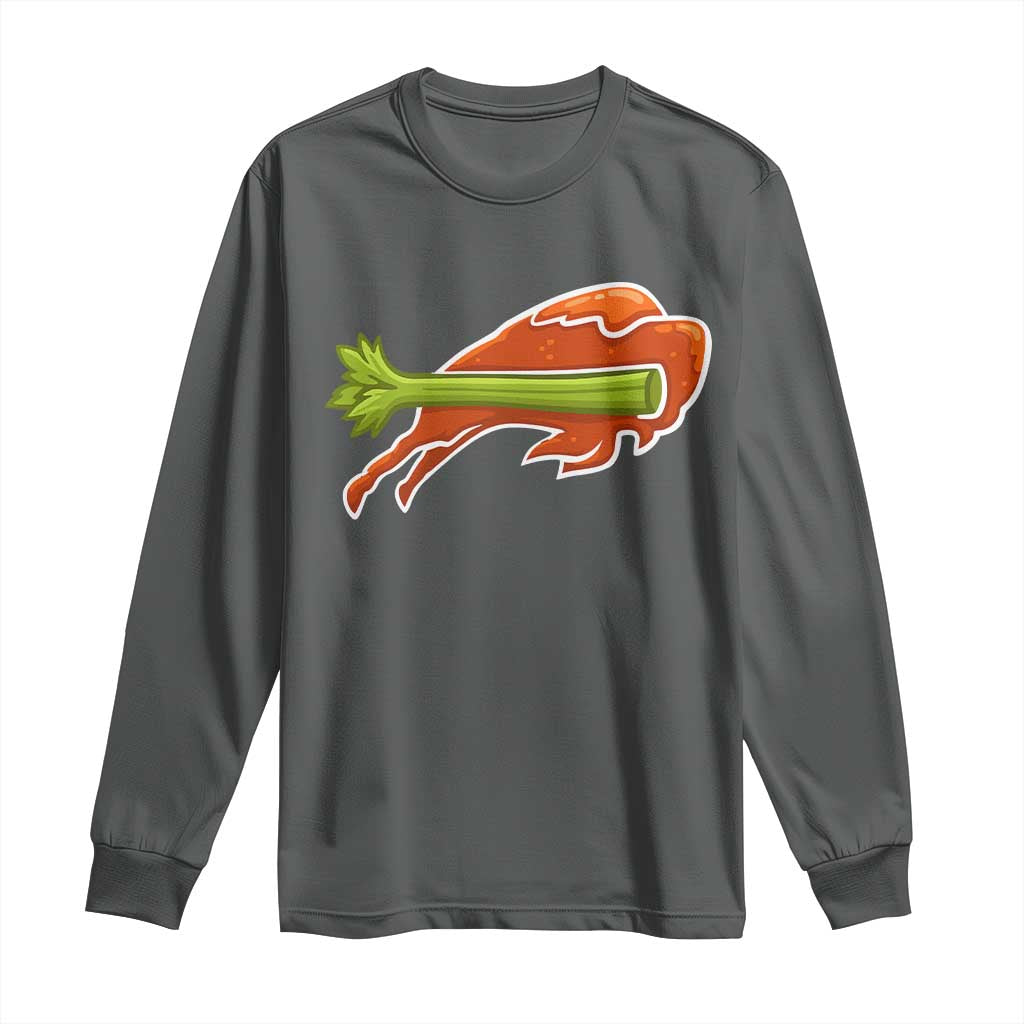 BFB Chicken Wing Long Sleeve Shirt Vintage 90s BFB Sports Fan Game Day TS10 Dark Heather Print Your Wear