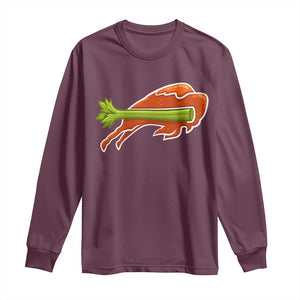 BFB Chicken Wing Long Sleeve Shirt Vintage 90s BFB Sports Fan Game Day TS10 Maroon Print Your Wear