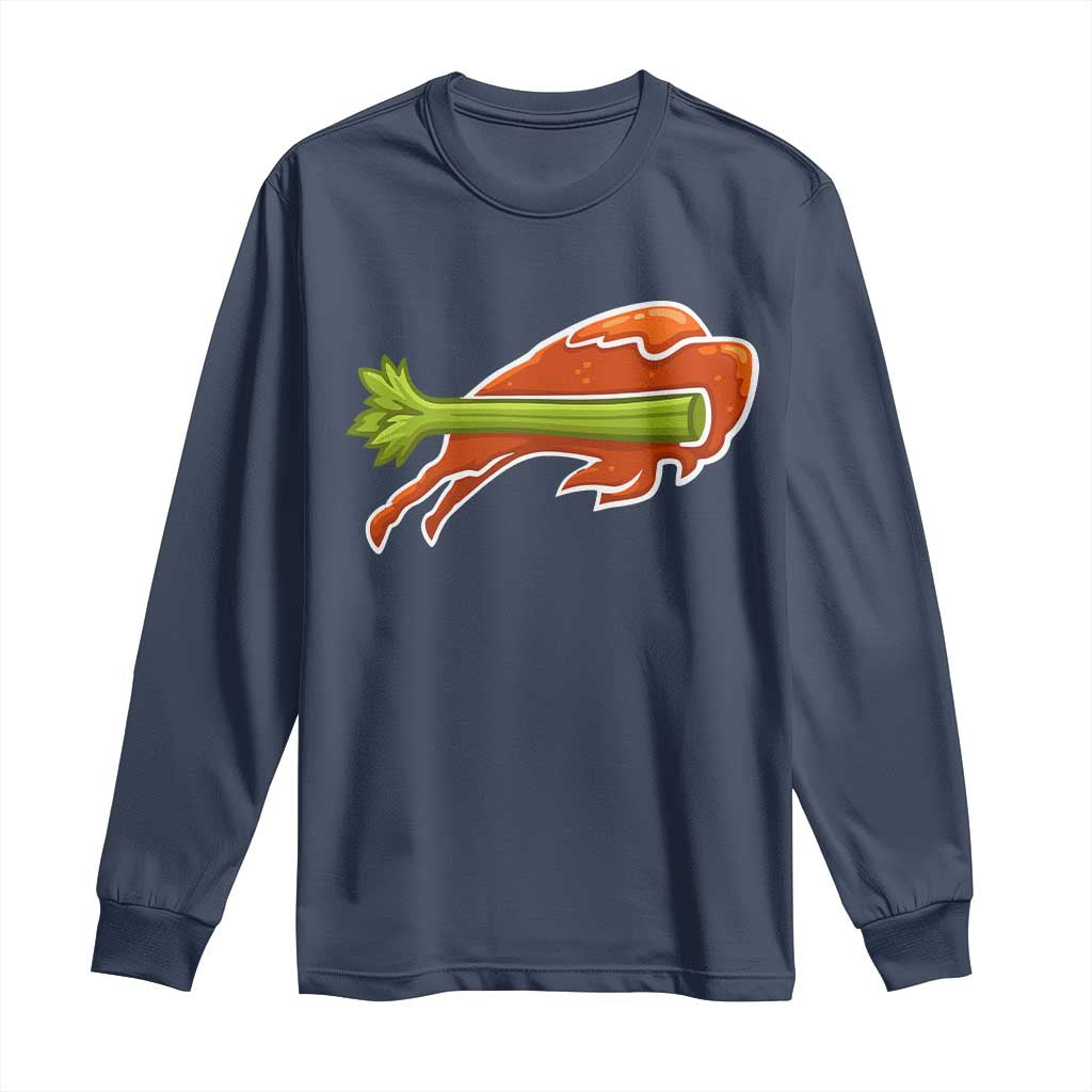 BFB Chicken Wing Long Sleeve Shirt Vintage 90s BFB Sports Fan Game Day TS10 Navy Print Your Wear