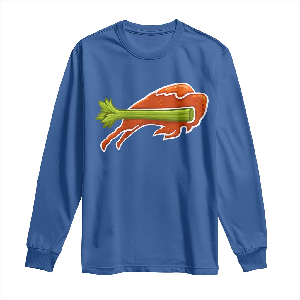 BFB Chicken Wing Long Sleeve Shirt Vintage 90s BFB Sports Fan Game Day TS10 Royal Blue Print Your Wear