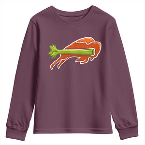 BFB Chicken Wing Youth Sweatshirt Vintage 90s BFB Sports Fan Game Day TS10 Maroon Print Your Wear