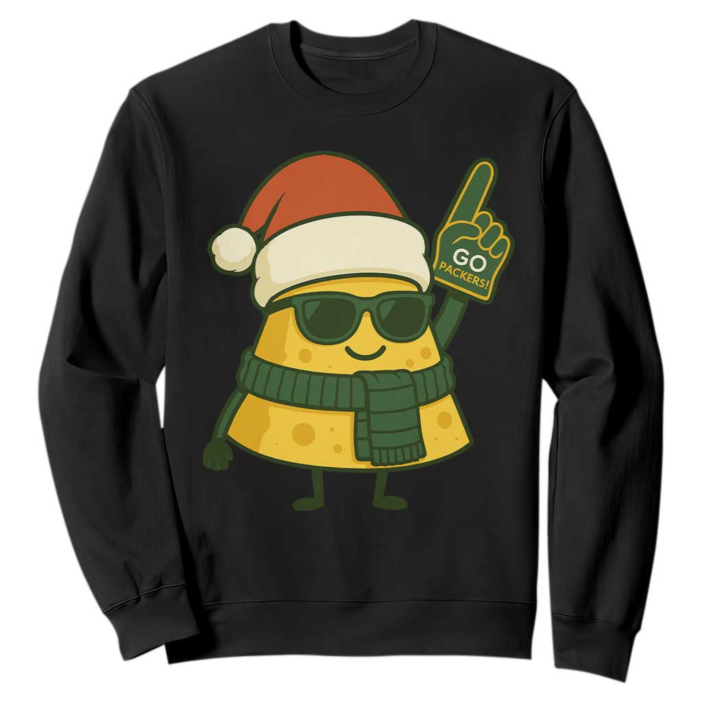 GB Fan Christmas Sweatshirt Gifts for Sports Fans Santa Hat TS10 Black Print Your Wear