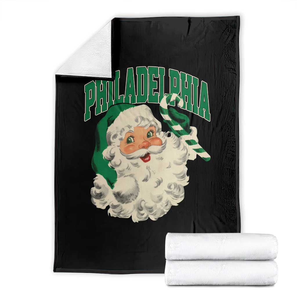 Christmas PFE Throw Blanket Vintage Varsity Retro Santa Face Game Day TS10 Black Print Your Wear