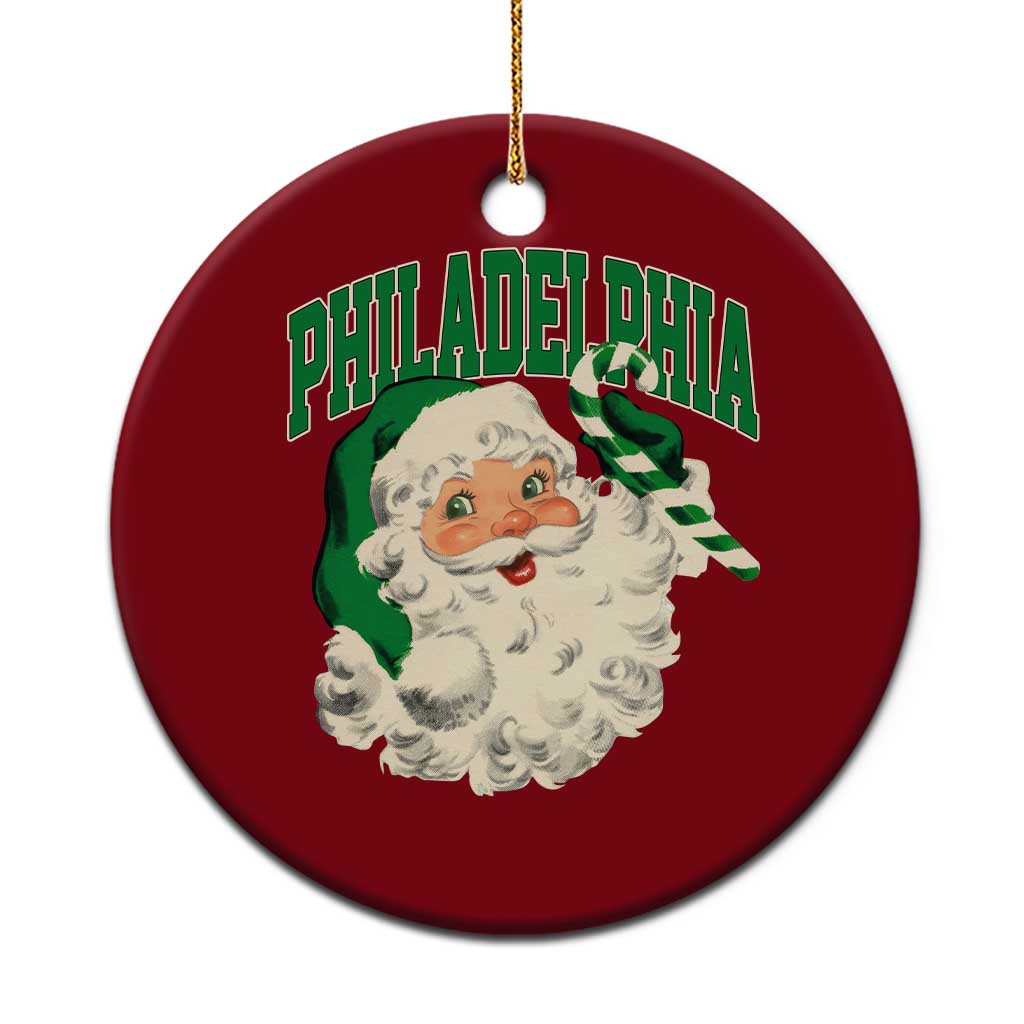 Christmas PFE Ceramic Ornament Vintage Varsity Retro Santa Face Game Day TS10 1pc Red Print Your Wear
