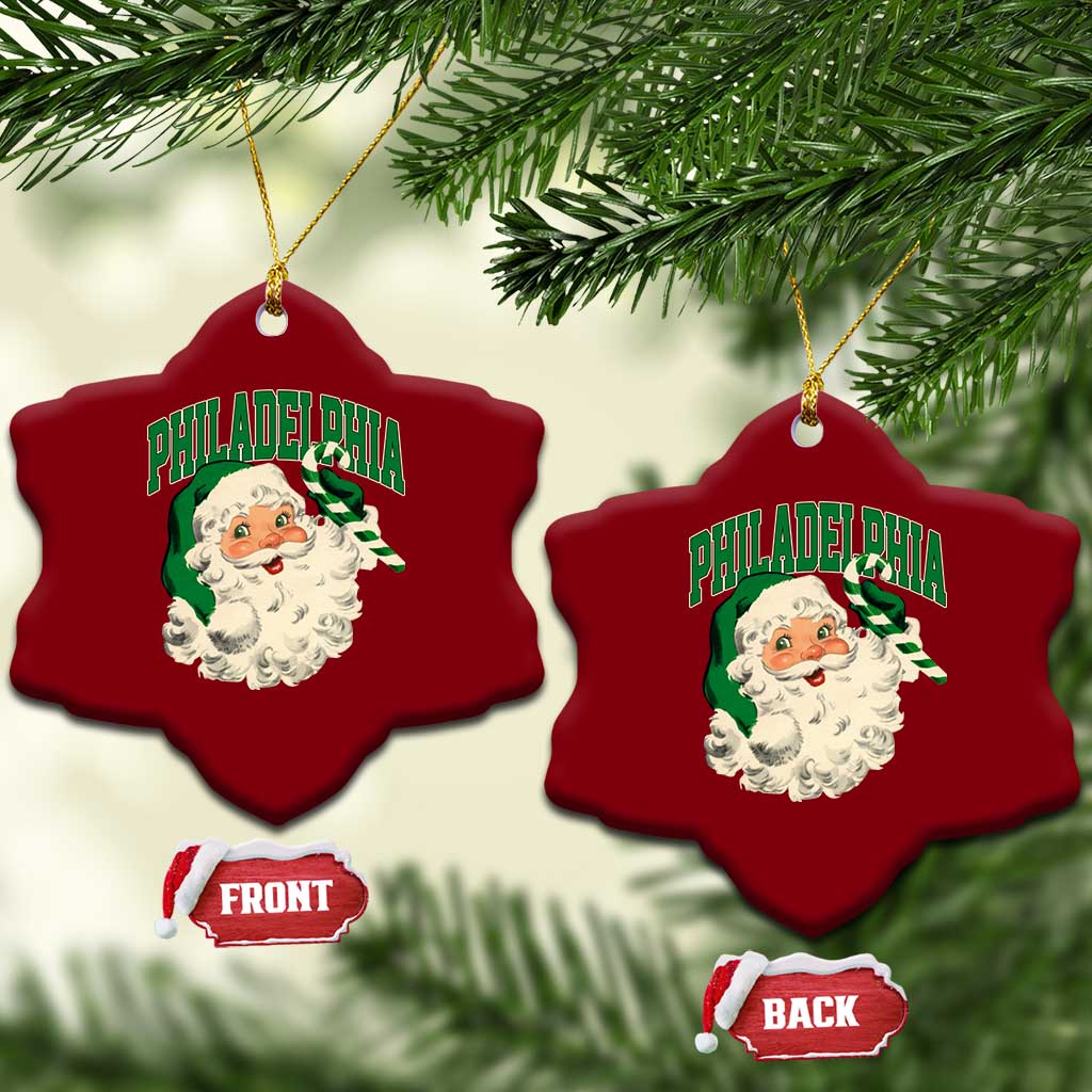 Christmas PFE Ceramic Ornament Vintage Varsity Retro Santa Face Game Day TS10 Print Your Wear