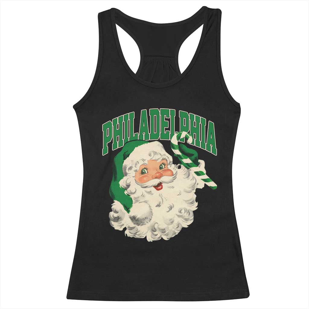 Christmas PFE Racerback Tank Top Vintage Varsity Retro Santa Face Game Day TS10 Black Print Your Wear