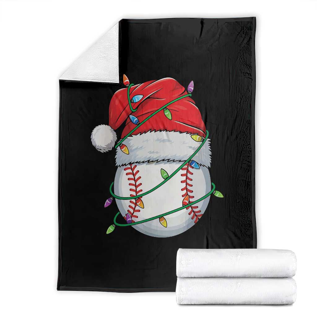 Christmas Baseball Throw Blanket Santa Hat Sports Men Boys Xmas Pajamas TS10 Black Print Your Wear