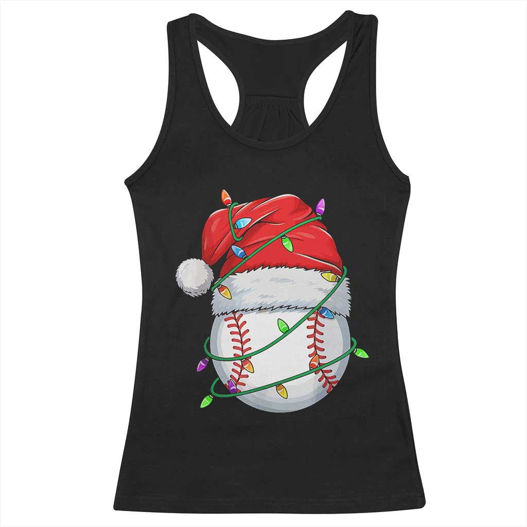 Christmas Baseball Racerback Tank Top Santa Hat Sports Men Boys Xmas Pajamas TS10 Black Print Your Wear