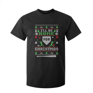 Baseball Ugly Christmas T Shirt For Kid I'll Be Home For Xmas TS10 Black Print Your Wear