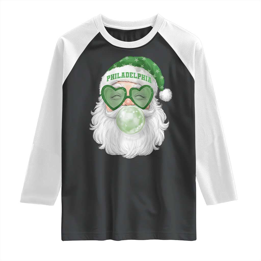 Christmas PFE Raglan Shirt Vintage Retro Santa Bubble Gum Game Day TS10 Black White Print Your Wear