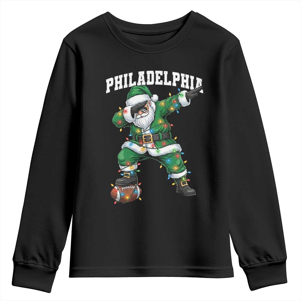 Christmas PFE Youth Sweatshirt Funny Dabbing Santa Football Lovers Game Day TS10 Black Print Your Wear