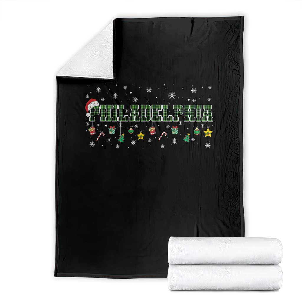 Christmas PFE Throw Blanket Green Plaid Philly Fan Football Lovers Xmas Pajamas TS10 Black Print Your Wear
