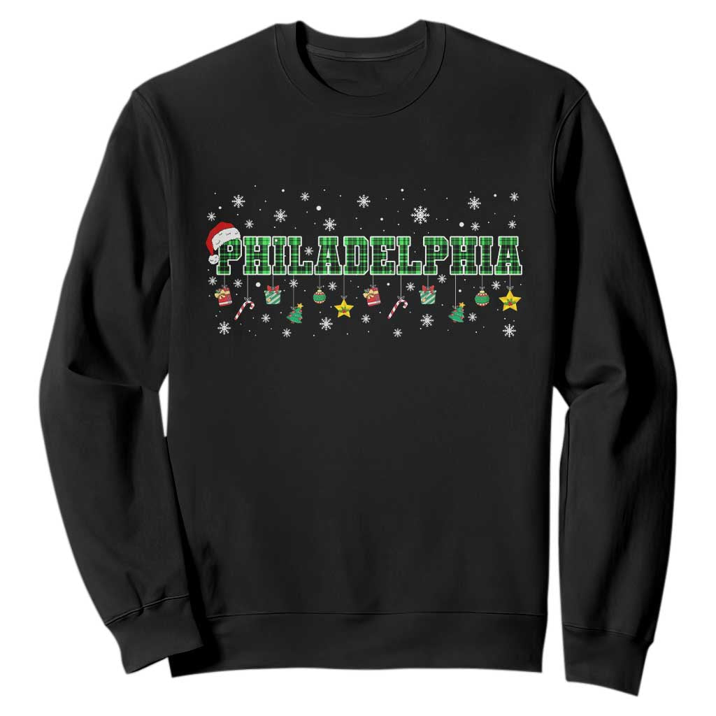 Christmas PFE Sweatshirt Green Plaid Philly Fan Football Lovers Xmas Pajamas TS10 Black Print Your Wear