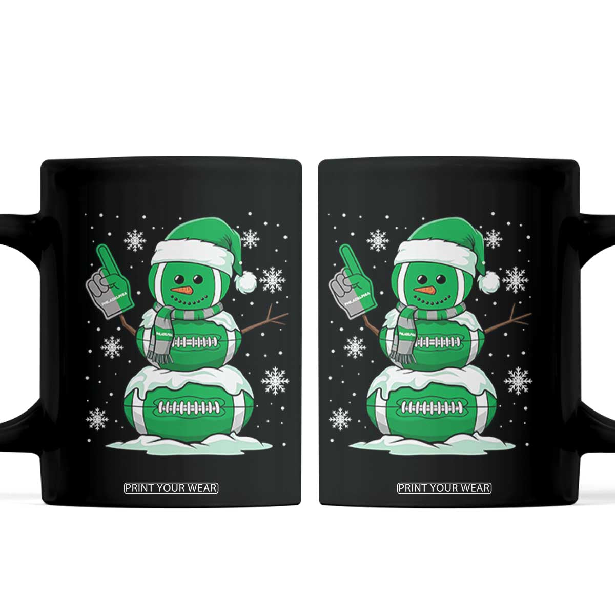 EF Christmas Snowman Coffee Mug Funny Philly Fan Vintage Football Lovers TS10 Black Print Your Wear