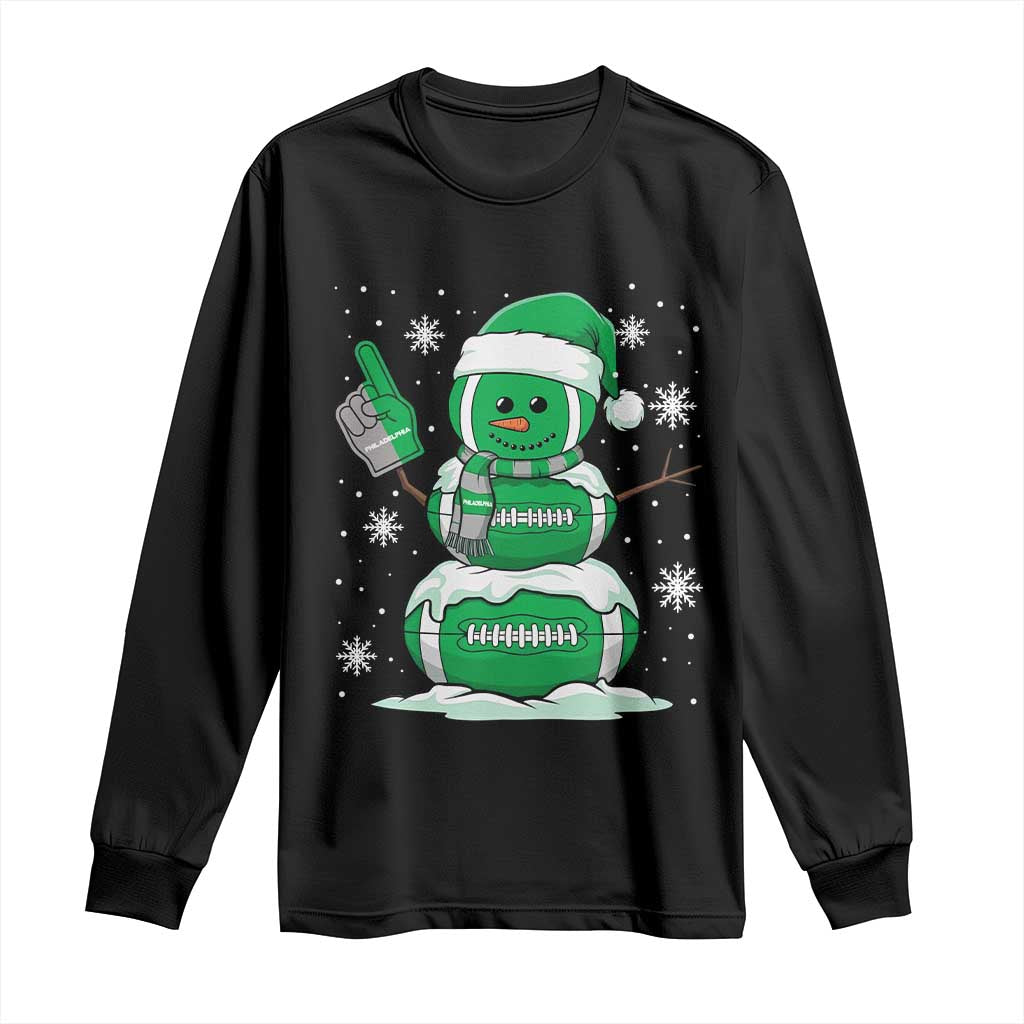 EF Christmas Snowman Long Sleeve Shirt Funny Philly Fan Vintage Football Lovers TS10 Black Print Your Wear