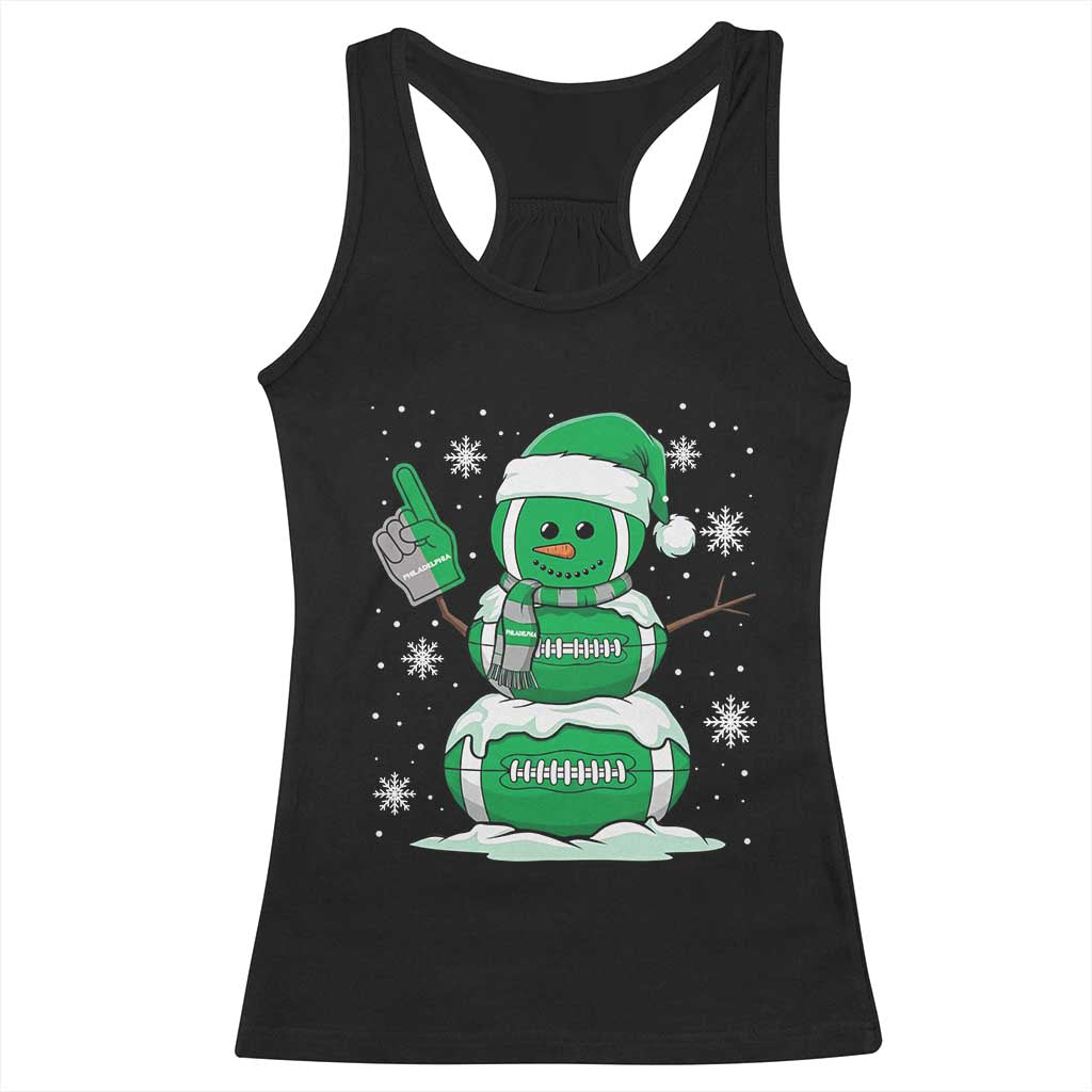 EF Christmas Snowman Racerback Tank Top Funny Philly Fan Vintage Football Lovers TS10 Black Print Your Wear