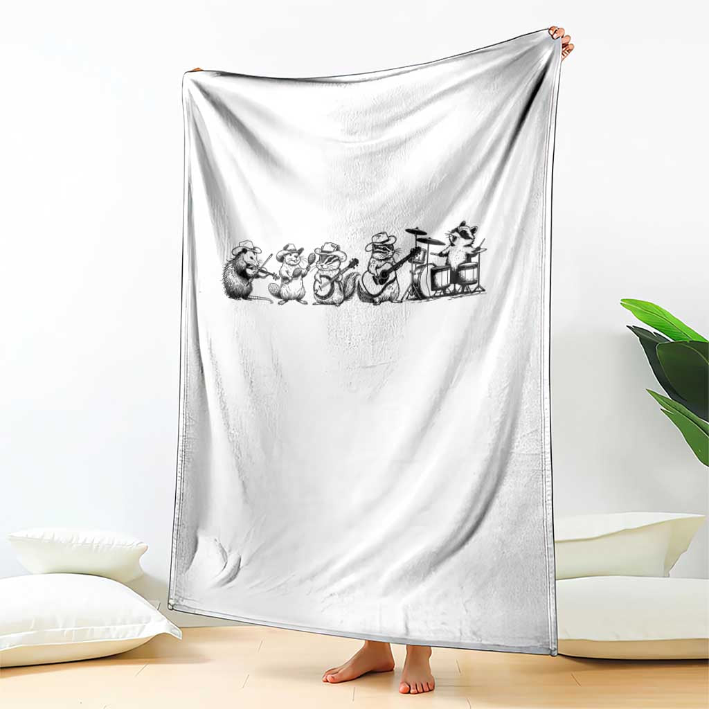 Animal Band Throw Blanket Funny Forest Animals Playing Instruments Vintage Music Lovers TS10 Print Your Wear