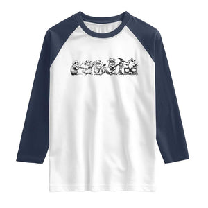 Animal Band Raglan Shirt Funny Forest Animals Playing Instruments Vintage Music Lovers TS10 White Navy Print Your Wear
