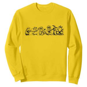 Animal Band Sweatshirt Funny Forest Animals Playing Instruments Vintage Music Lovers TS10 Daisy Print Your Wear