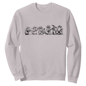 Animal Band Sweatshirt Funny Forest Animals Playing Instruments Vintage Music Lovers TS10 Ice Gray Print Your Wear