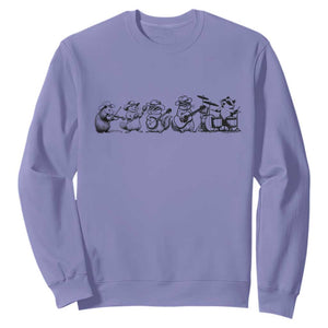 Animal Band Sweatshirt Funny Forest Animals Playing Instruments Vintage Music Lovers TS10 Violet Print Your Wear