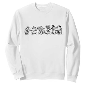 Animal Band Sweatshirt Funny Forest Animals Playing Instruments Vintage Music Lovers TS10 White Print Your Wear