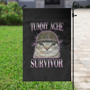 Tummy Ache Survivor Cat Meme Garden Flag Funny Trending Oddly Specific Brainrot Memes TS10 Print Your Wear