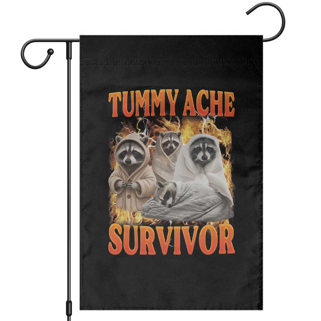 Tummy Ache Survivor Raccoon Meme Garden Flag TS10 Black Print Your Wear